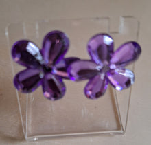 Load image into Gallery viewer, Purple Daisy Earrings  l LeMcK Design Studio
